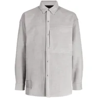 izzue chemise à patch logo - gris