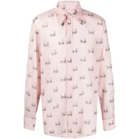 maison margiela chemise en coton à imprimé graphique - rose