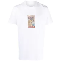 maharishi t-shirt en coton à imprimé graphique - blanc