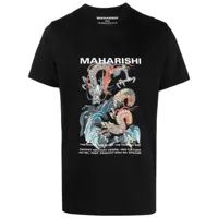 maharishi t-shirt en coton à imprimé graphique - noir