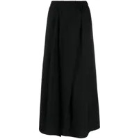 christian wijnants jupe mi-longue drapée en laine vierge - noir
