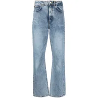 jeanerica jean droit en coton à patch logo - bleu