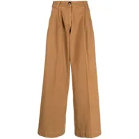 gabriele pasini pantalon ample à taille-haute - marron