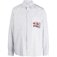 rassvet chemise rayée en coton à logo brodé - blanc