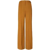 tory burch pantalon ample à taille-haute - marron