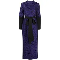 baruni robe longue en jacquard à taille ceinturée - violet