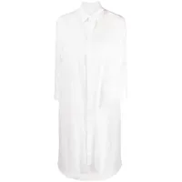 yohji yamamoto robe en coton à col pointu - blanc