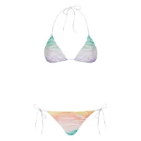 missoni gradient-effect triangle bikini set - bleu