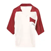 rhude chemise en coton à logo brodé - blanc