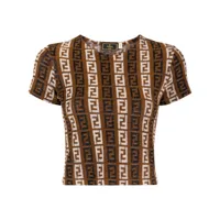 fendi pre-owned t-shirt en coton (années 1990) - marron