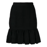 chanel pre-owned jupe en maille pointelle 2008 - noir