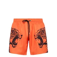 plein sport short de bain à imprimé tigre - orange