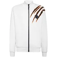 plein sport veste zippée à patch logo - blanc