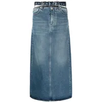 y/project jupe en jean à taille ceinturée - bleu