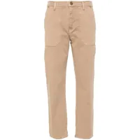 pinko jean taille-haute à patch logo - tons neutres