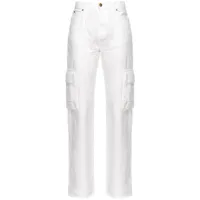 pinko jean droit à taille haute - blanc