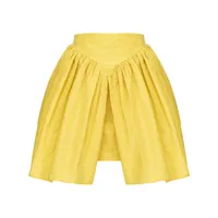 pinko minijupe à design plissé - jaune