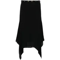 pinko jupe mi-longue à design asymétrique - noir
