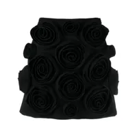 viktor & rolf minijupe à appliques fleurs - noir