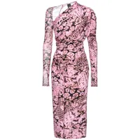 pinko robe courte froncée à fleurs - rose