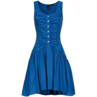pinko robe évasée à fronces - bleu