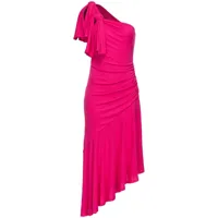 pinko robe courte asymétrique à design froncé - rose