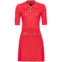 pinko robe courte en maille ajourée - rouge