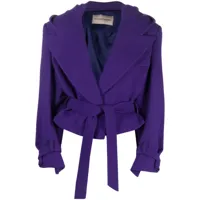 alexandre vauthier veste crop en laine à capuche - violet