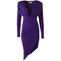 alexandre vauthier robe drapée à col v - violet