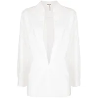 hermès pre-owned chemise en lin à col plongeant (années 1990-2000) - blanc