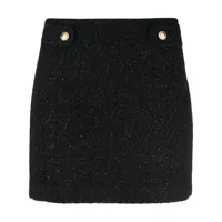 michael michael kors minijupe en tweed à taille haute - noir