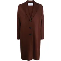 harris wharf london manteau en laine à simple boutonnage - marron