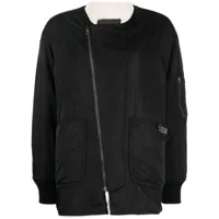 izzue veste zippée à logo brodé - noir
