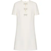 valentino garavani robe courte crepe couture à broderies - blanc