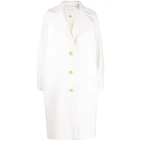 patou manteau mi-long à simple boutonnage - blanc