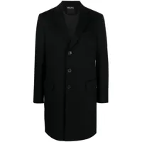 zegna manteau à simple boutonnage - noir