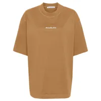 acne studios t-shirt en coton à logo imprimé - marron