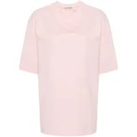 acne studios t-shirt en coton à logo imprimé - rose