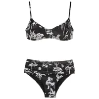 lygia & nanny bikini liliane à imprimé graphique - noir