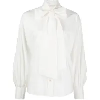 zimmermann chemise à col lavallière - blanc