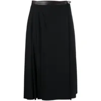 ralph lauren collection jupe plissée à taille ceinturée - noir