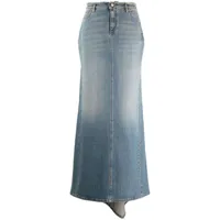 dorothee schumacher jupe en jean à bords frangés - bleu