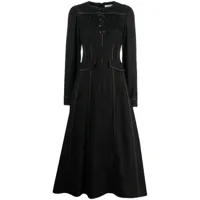 dorothee schumacher robe mi-longue à coutures contrastantes - noir