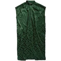 balenciaga robe-chemise sans manches à logo imprimé - vert