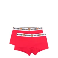 moschino lot de deux boxers à bande logo - rouge