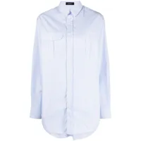 wardrobe.nyc robe-chemise en coton à rayures - bleu
