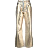rabanne pantalon droit à fini métallisé - or
