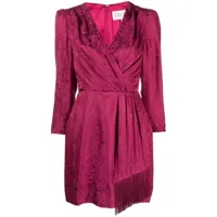 saloni robe courte en soie à motif abstrait - rose