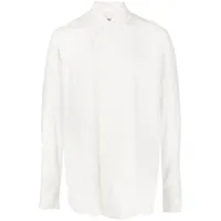 julius chemise en coton à fermeture dissimulée - blanc