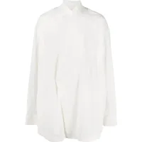 julius chemise en coton à fermeture dissimulée - blanc